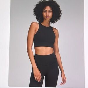 Lululemon Energy High-Neck Longline Ribbed bra in black size 6